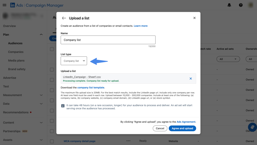 linkedIn company list 